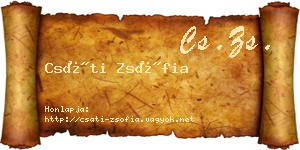 Csáti Zsófia névjegykártya